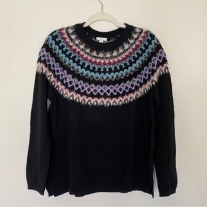 J. Jill NWT Fair Isle Eyelash Knit Sweater, Size M Petite
